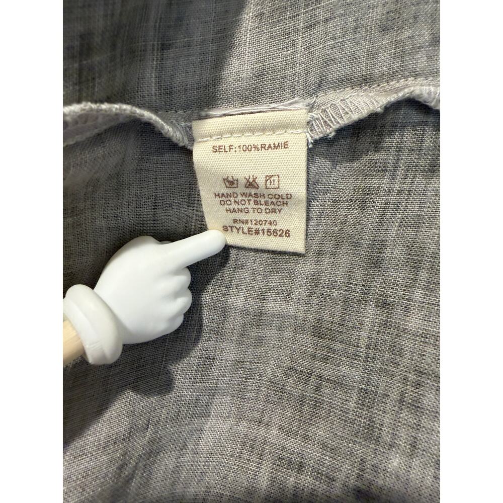 Gray Lightweight Linen Look Drawstring Waist Women's Utility Jacket Size L‎ - Picture 5 of 5